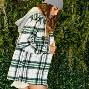 NWT Plaid Button Down Shacket